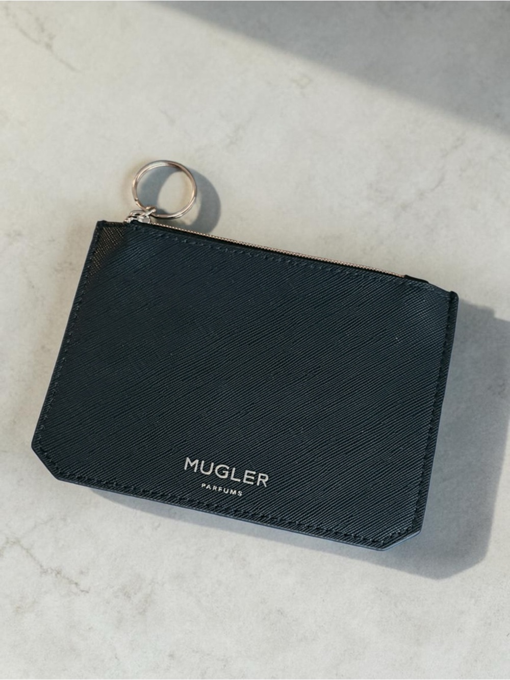 Mugler Parfums Black Zip Pouch / Key Ring Mini Cosmetic Bag